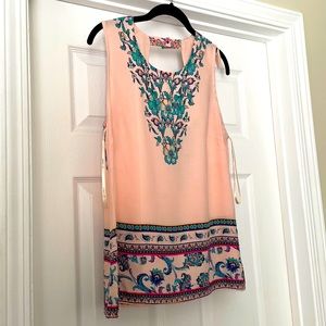 Peach floral tank
